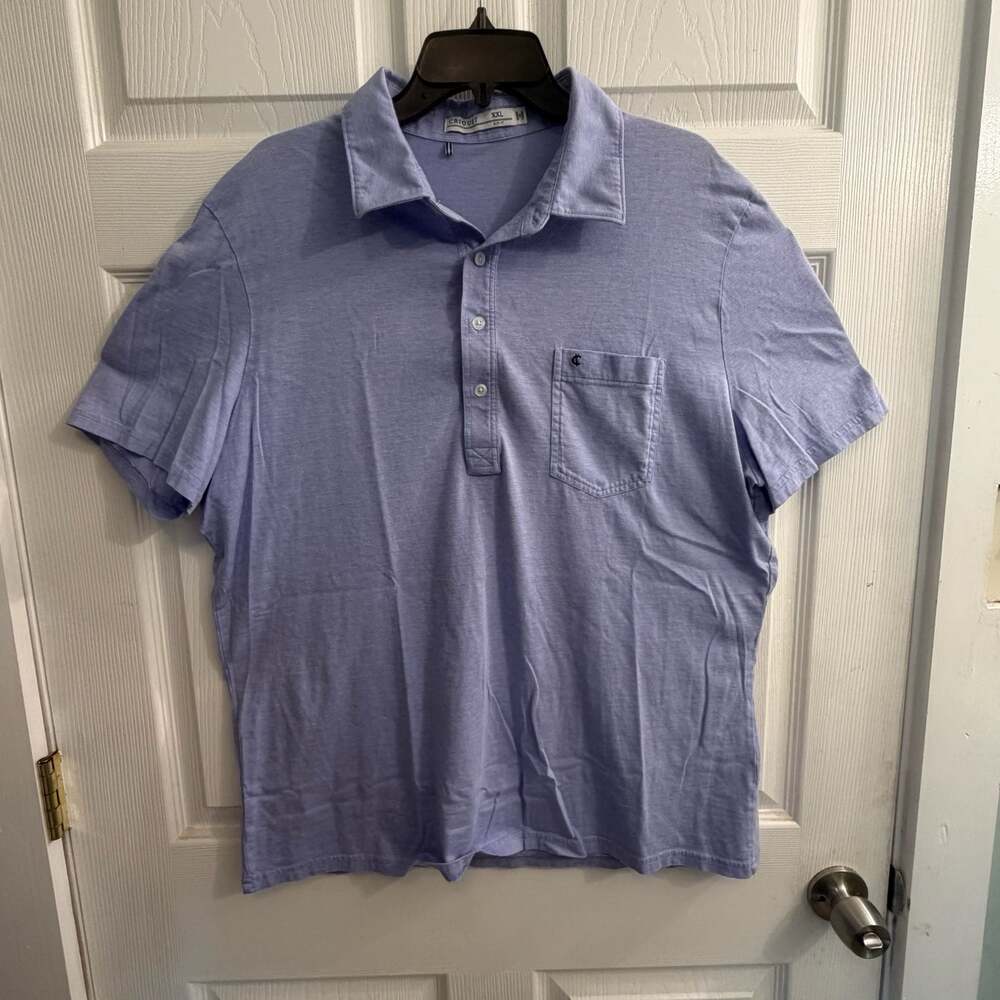 Criquet Men's Pima Cotton Slim Fit Polo Shirt Blue XXL
